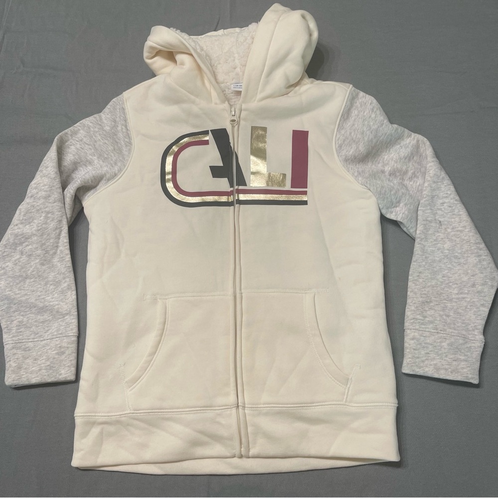 Old navy Kids Cream and Gray hooded jacket